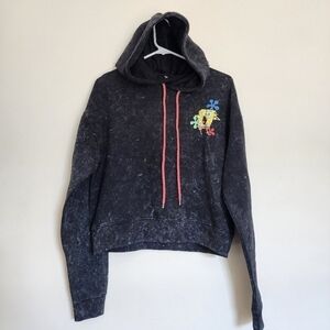 SpongeBob SquarePants Pullover Hoodie in a Washed Off Black Color size Medium